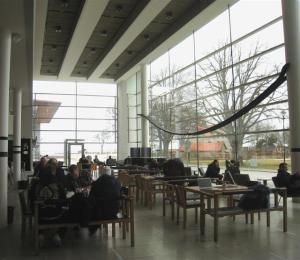 The cafe in the library at the Hogskola on Gotland