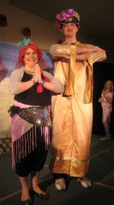 The Genie of the Ring and the Genie of the Lamp at a neighbourhood production of Aladdin this season